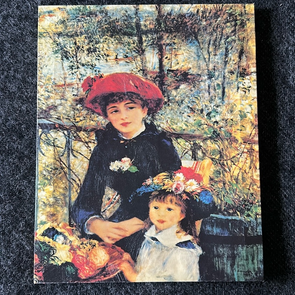 Pierre Renoir 1881 oil painting VTG canvas print 2 sisters